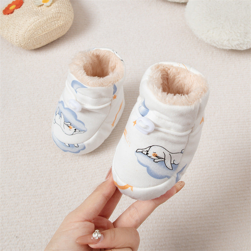 Chaussures Bébé garçon Hiver – Motifs Animaux, Doublure Polaire & Semelle Douce