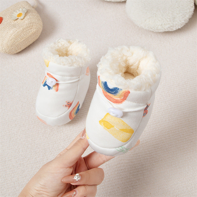 Chaussures Bébé garçon Hiver – Motifs Animaux, Doublure Polaire & Semelle Douce