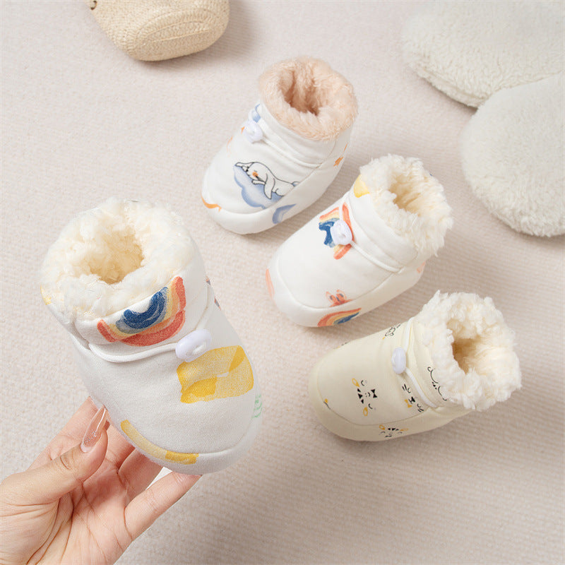 Chaussures Bébé garçon Hiver – Motifs Animaux, Doublure Polaire & Semelle Douce